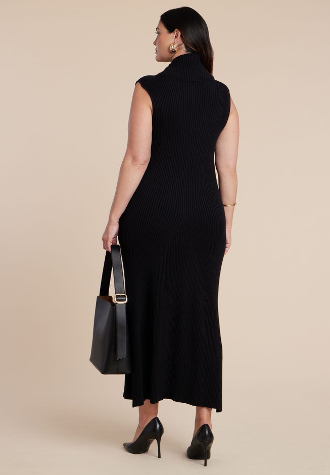 Tall Neck Sweater Dress image number 3