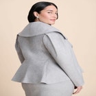 Wide Collar Peplum Heathered Jacket image number null