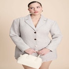 Nipped Waist Wool Blend Blazer With Back Adjuster  image number null