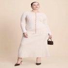 Ribbed Sweater Trumpet Maxi Skirt image number null