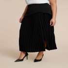 Mixed Media Pleated Skirt image number null
