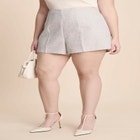 Highwaist Wool Blend Mini Suiting Short image number null