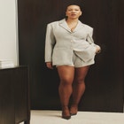 Highwaist Wool Blend Mini Suiting Short image number null