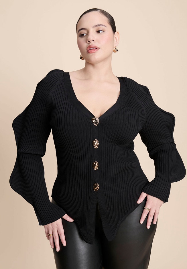 Rounded Sleeve Cardigan image number 1