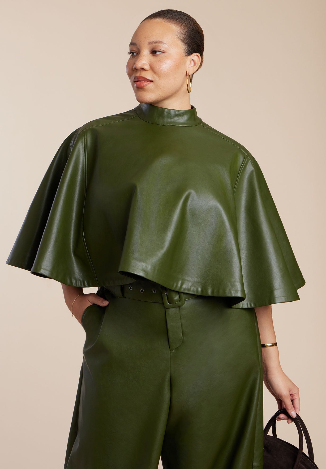 Faux Leather Cape Top image number 1