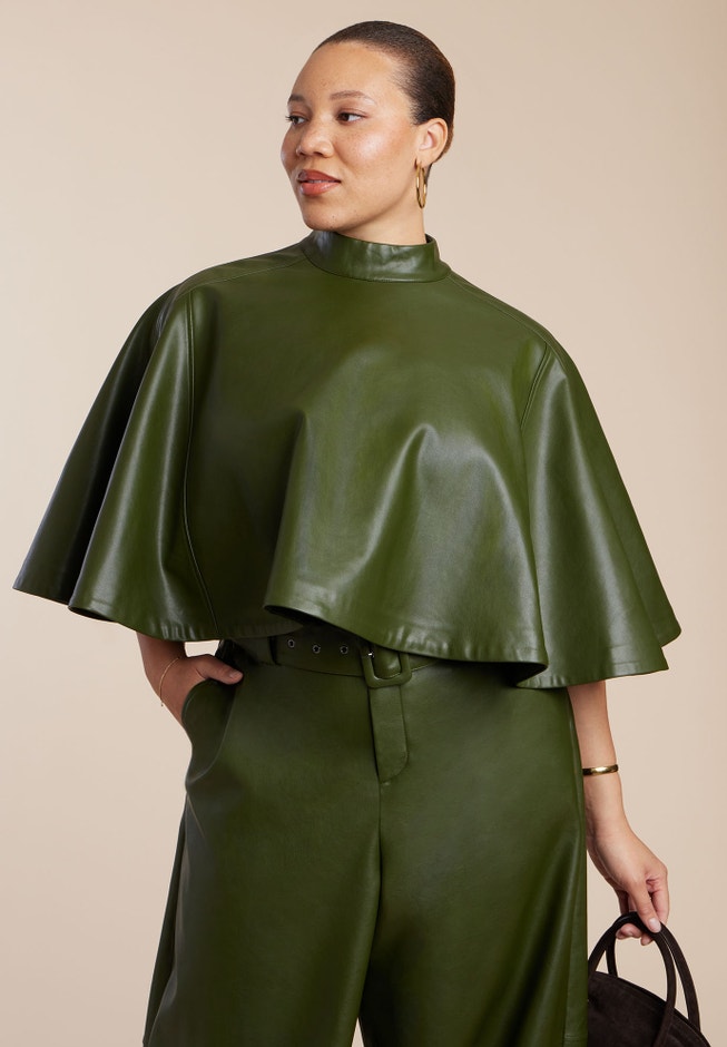 Faux Leather Cape Top image number 1