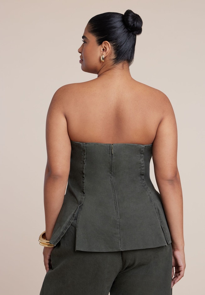 Seam Detail Strapless Top image number 1