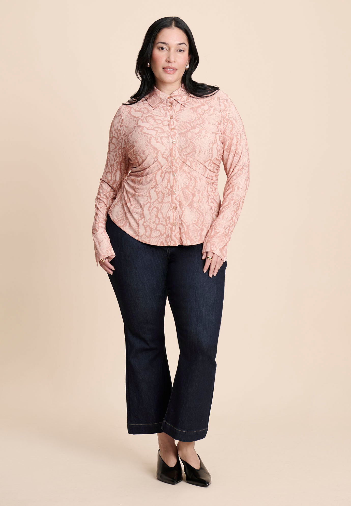 Printed Button Up Top image number 4