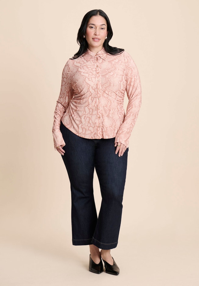 Printed Button Up Top image number 4