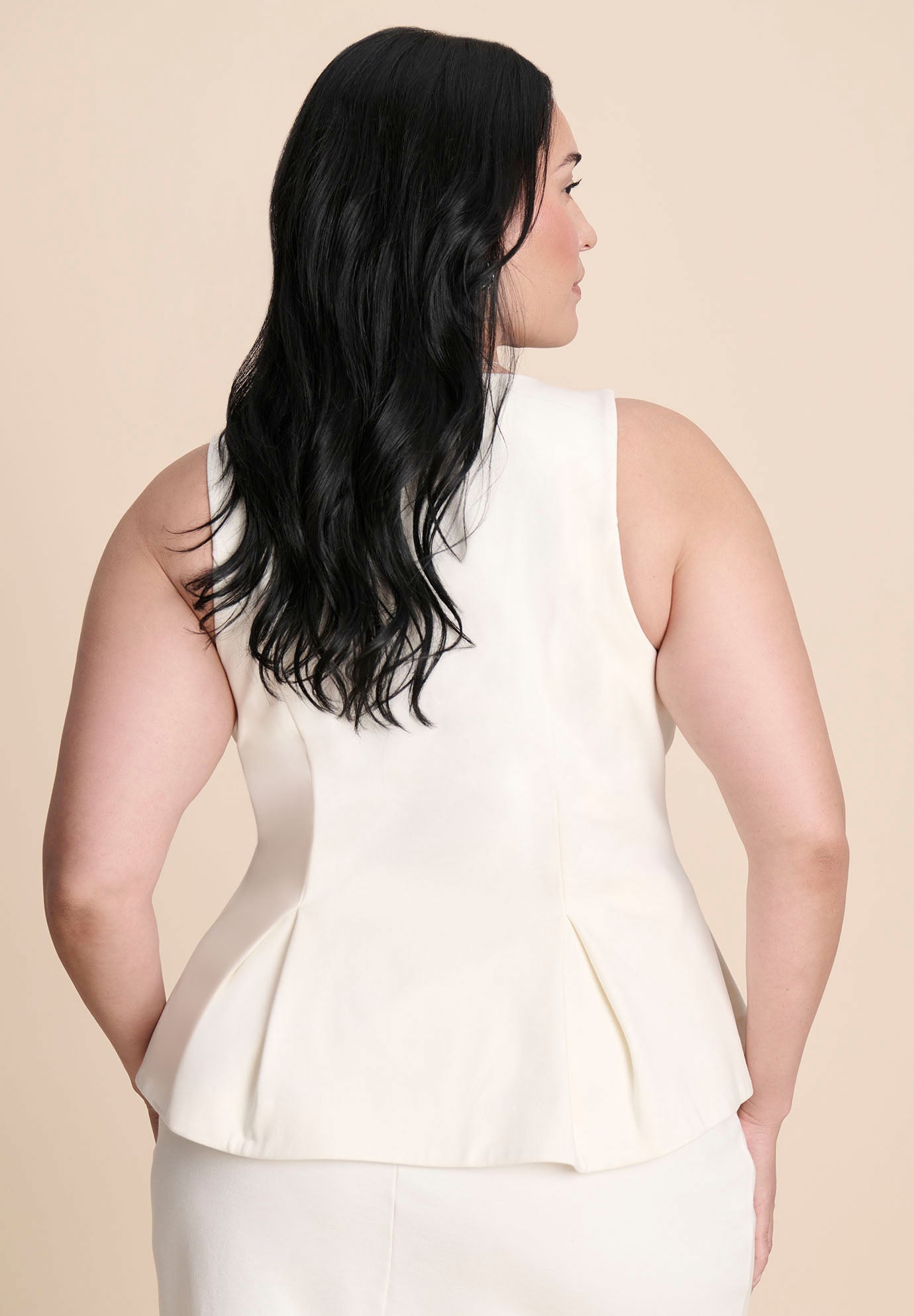 Button Up Peplum Vest image number 2