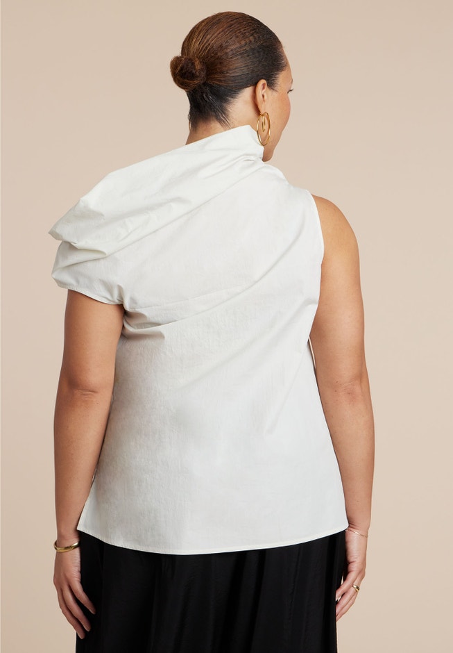 Draped Neck Sleeveless Top image number 3