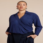 Surplice Collared Top image number null