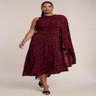 Asymmetric Cape Midi Dress image number 0