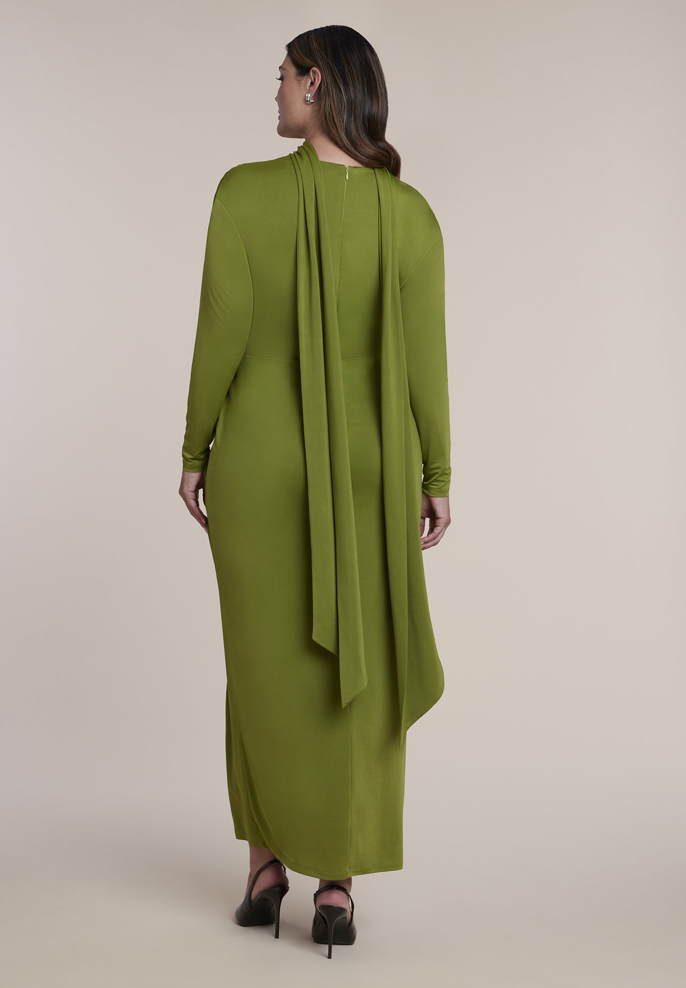 Scarf Detail Twist-Front Maxi Dress image number 1
