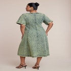 V Neck Flare Denim Dress image number null