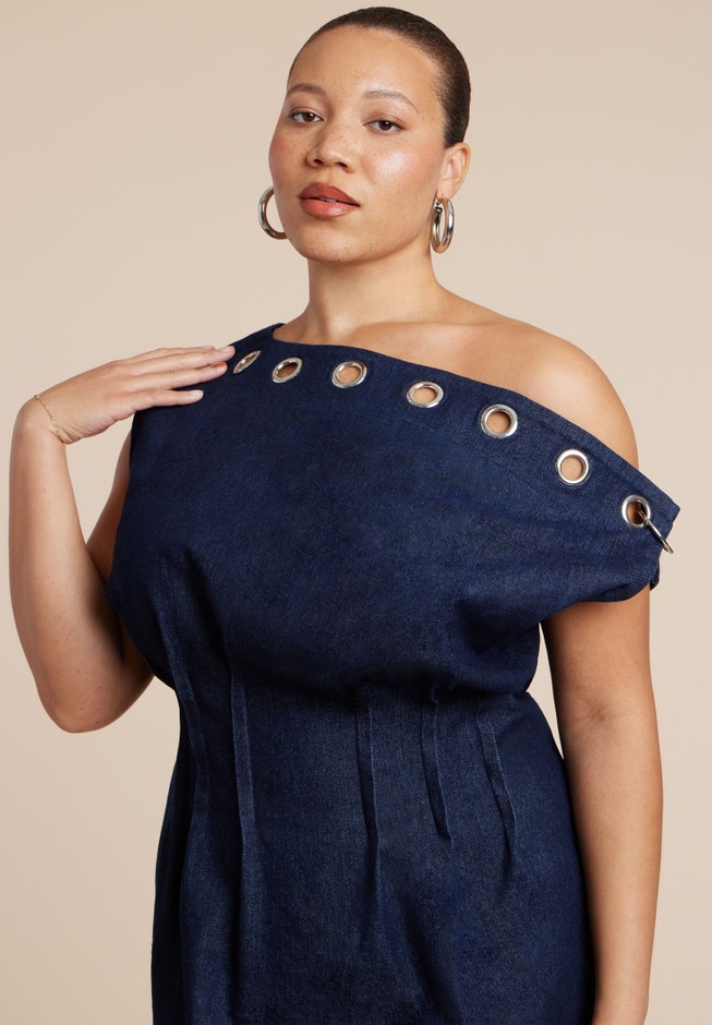 Grommet Detail Denim Dress Grommet Detail Denim Dress