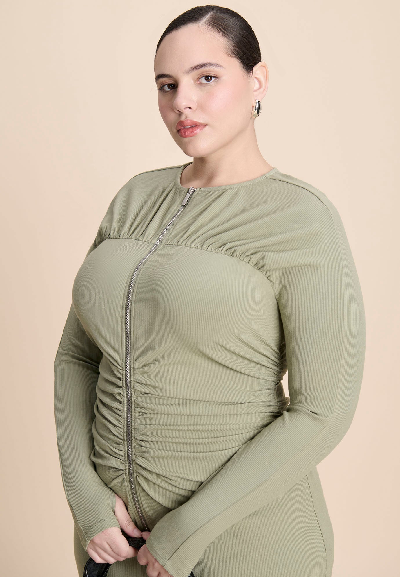 Zipper Front Maxi Dress image number 1