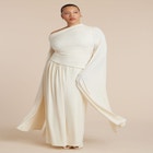 Cape Sleeve Draped Dress image number null