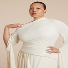 Cape Sleeve Draped Dress image number null