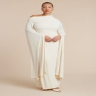 Cape Sleeve Draped Dress image number null