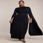 Cape Sleeve Draped Maxi Dress image number 0