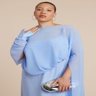 Flowy Sheer Cape Dress image number null