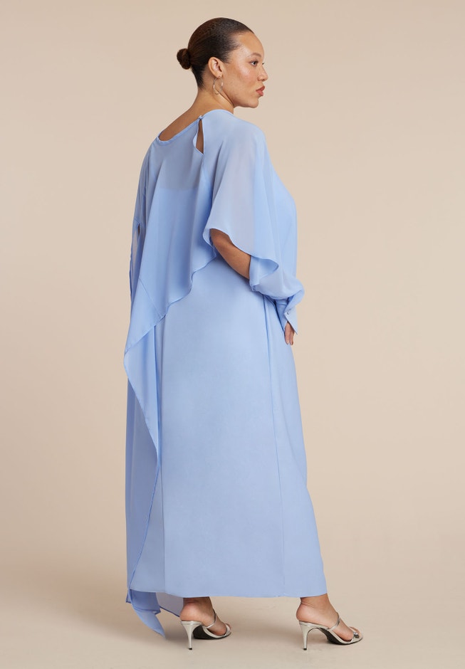Flowy Sheer Cape Dress | ELOQUII Flowy Sheer Cape Dress | ELOQUII
