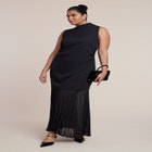 Combo Fabric Pleated Dress image number null