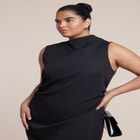 Combo Fabric Pleated Dress image number null