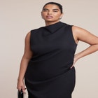 Combo Fabric Pleated Dress image number null