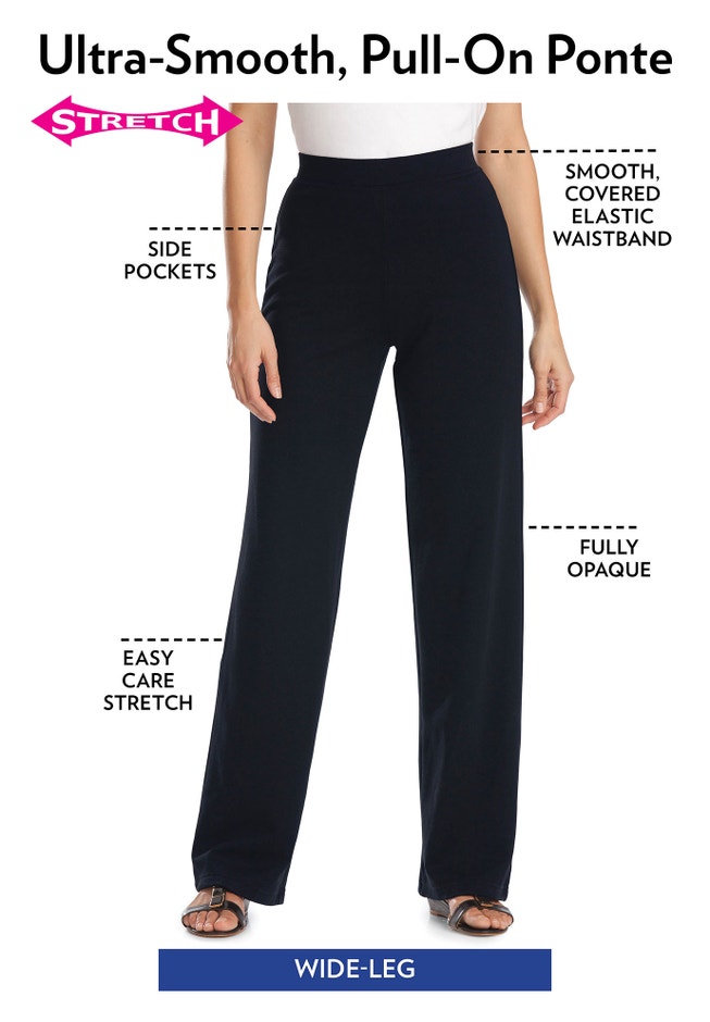 Wide-Leg Ponte Knit Pant image number 4