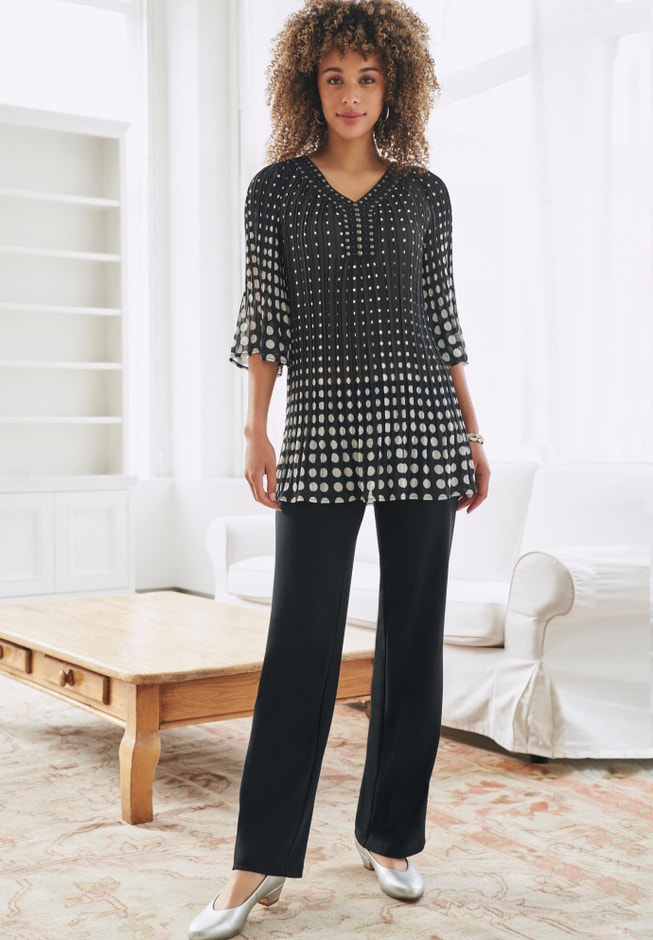 Wide-Leg Ponte Knit Pant image number 5