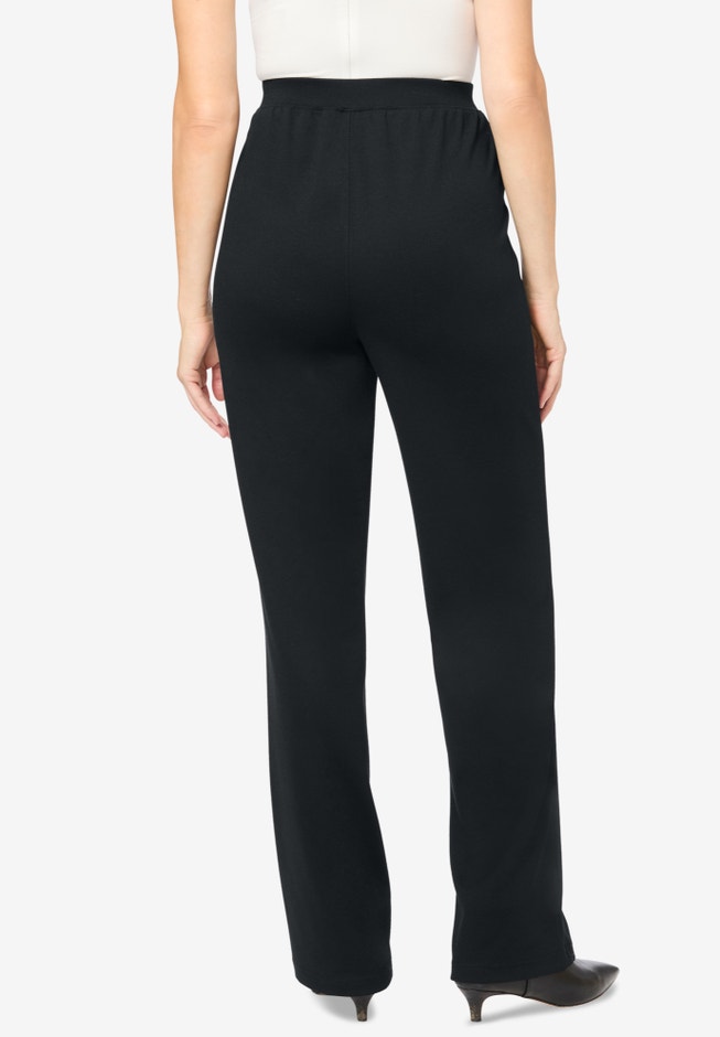 Wide-Leg Ponte Knit Pant image number 1