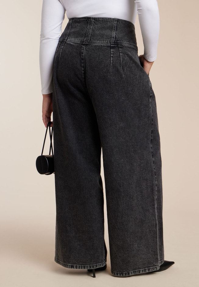 Corset Waist Wide Leg Jean image number 2