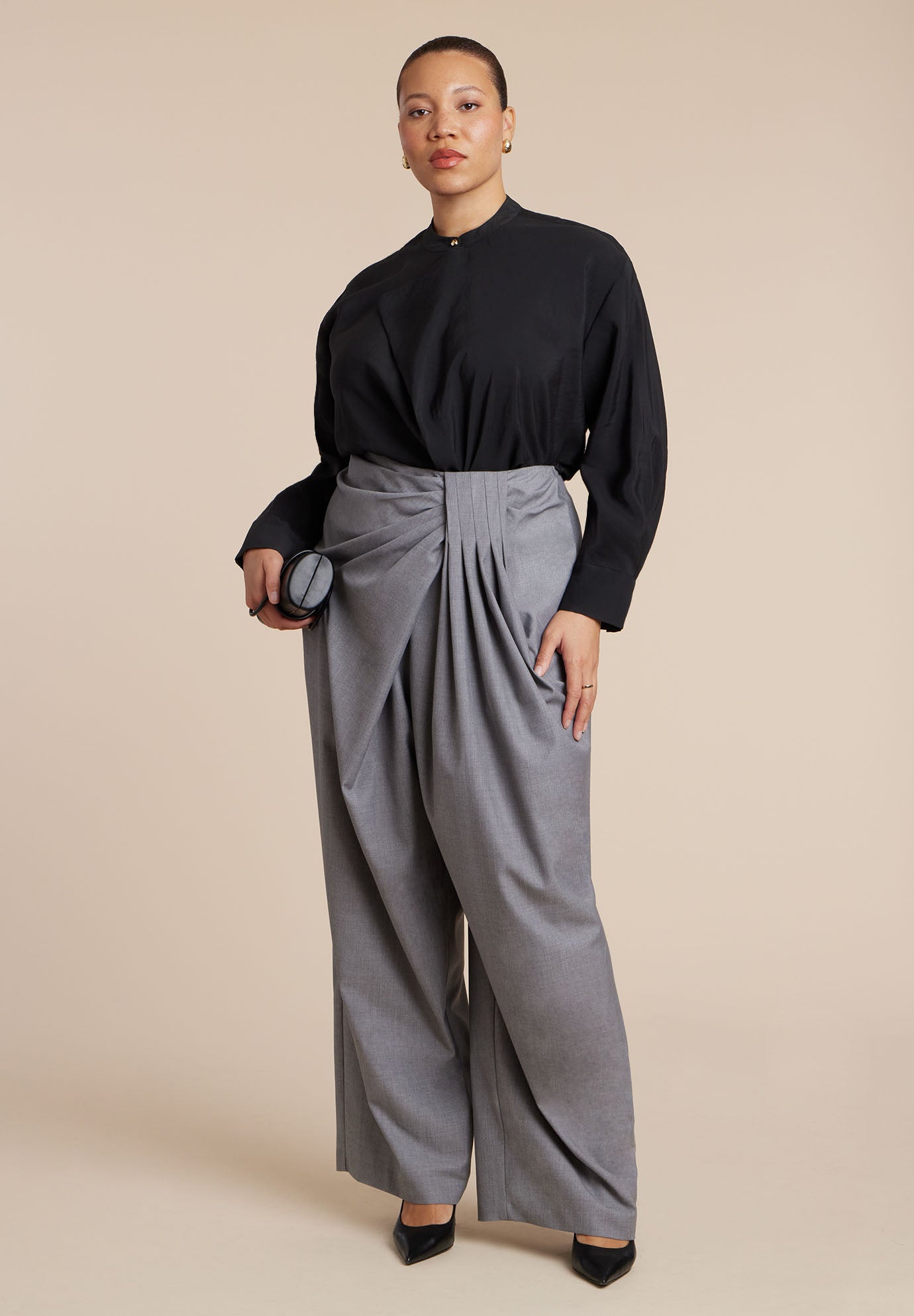 Draped Pleat Detail Trouser image number 1