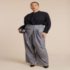 Draped Pleat Detail Trouser image number null