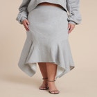 Seam Detail Trumpet French Terry Skirt image number null