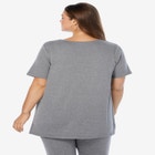 Plus Size Soft Knit Tunic with Notch Neckline image number null