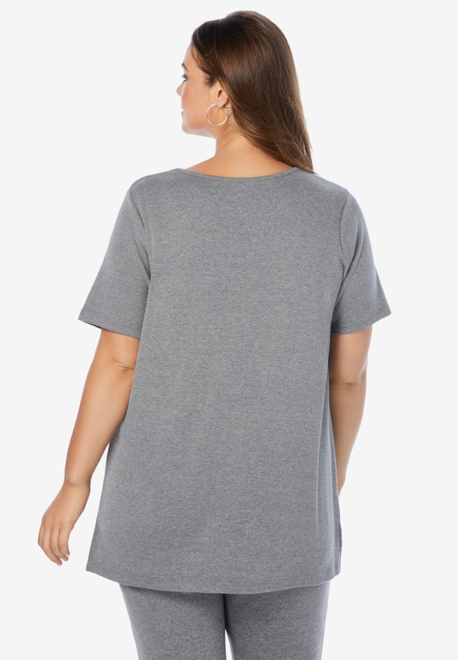 Notch Neck Soft Knit Tunic image number 1