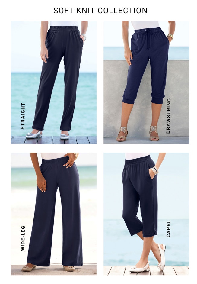 Plus Size Soft Knit Relaxed Pull-On Straight Leg Pant image number 3