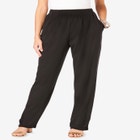 Plus Size Straight Leg Soft Knit Pull On Pant image number null