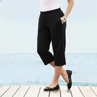 Plus Size Soft Knit Relaxed Pull-On Capri Pant image number null