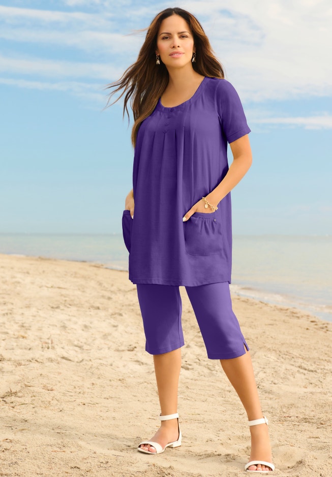 Soft Knit Capri Pant image number 3