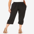 Plus Size Soft Knit Pull-On Capri Pant image number null