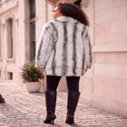Plus Size Mid-Length Hooded Faux Fur Coat image number 2