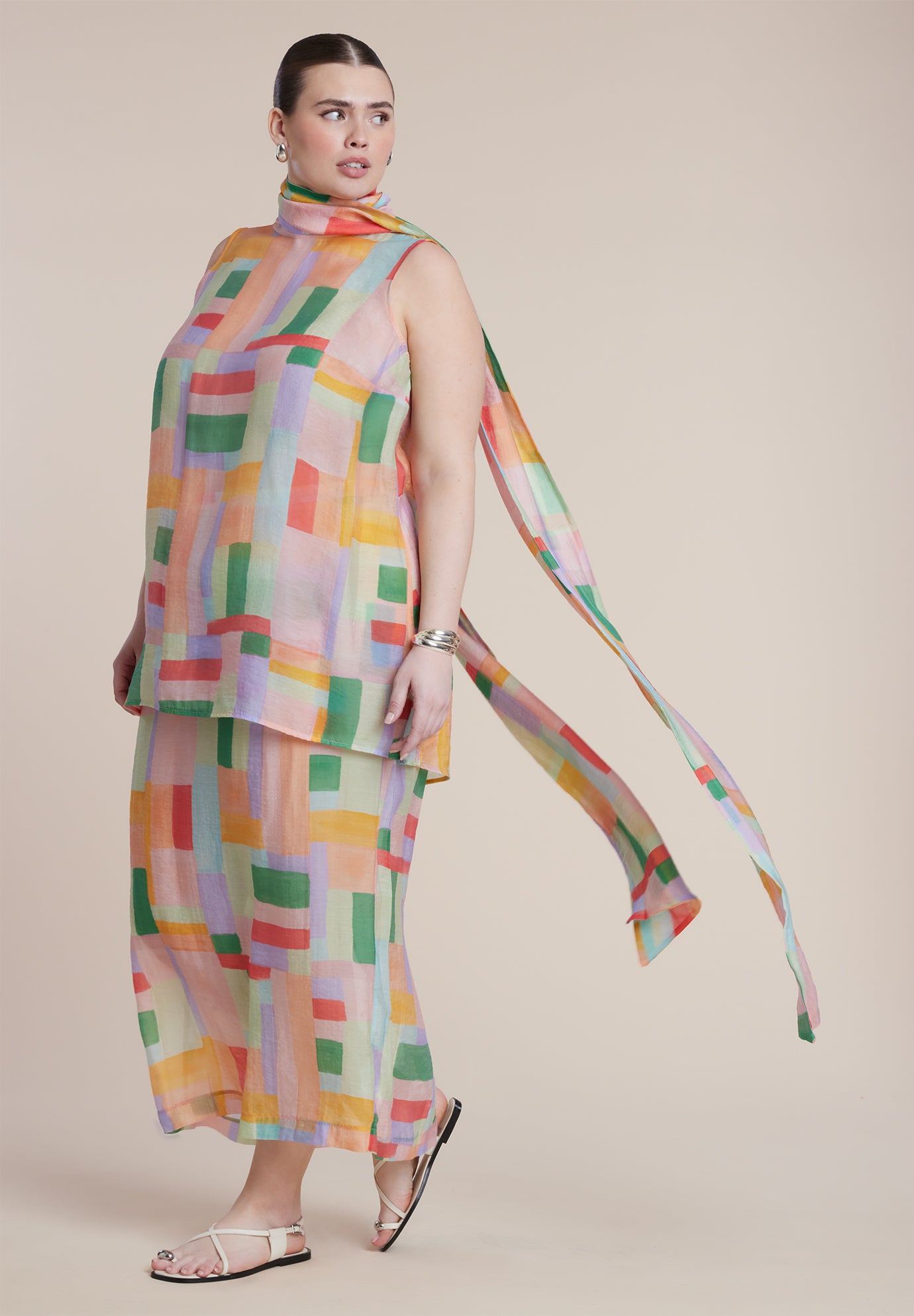 Sheer Neck-Tie Tunic image number 4