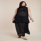 Sheer Printed Organza Skirt image number null