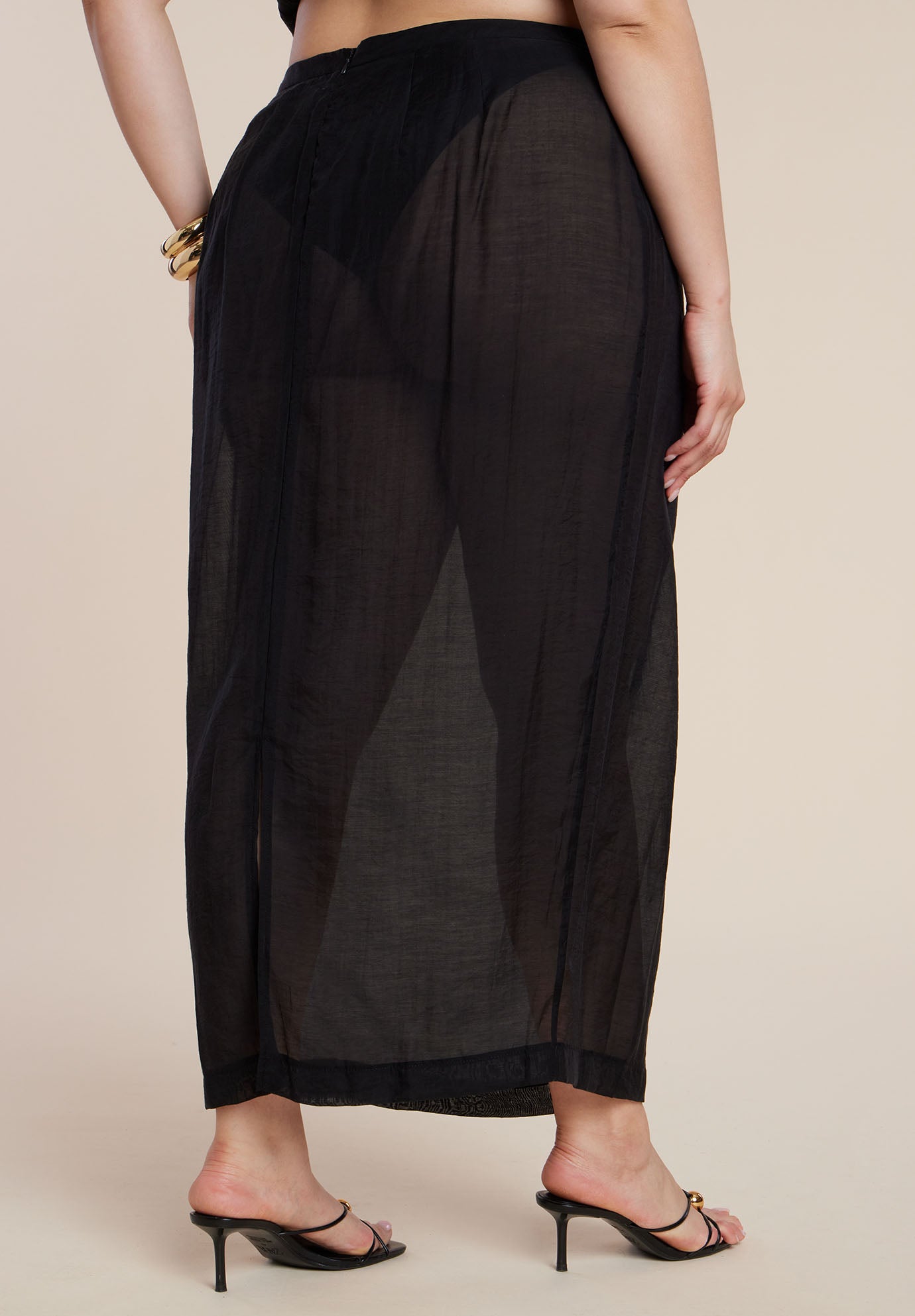 Sheer Printed Organza Skirt image number 3
