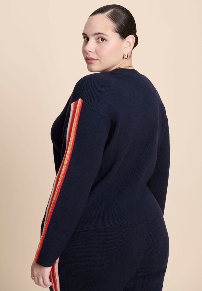 Lurex Stripe Cardigan image number 2