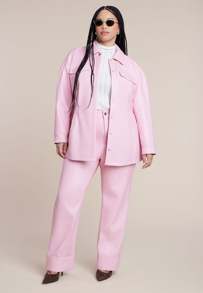 Pocket Detail Faux Leather Jacket image number 3